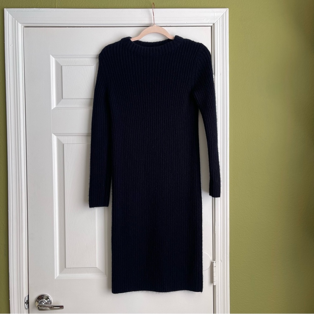 ✨ Vince Wool Cashmere Ribbed Dress in Coastal Blue ✨ - Picture 3 of 6
